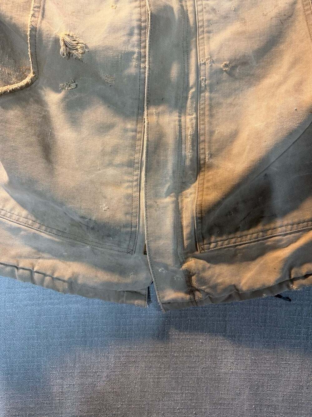 Vintage Carhartt Duck Canvas Quilt-Lined Chore Coat with Corduroy Collar - Picture 6 of 15
